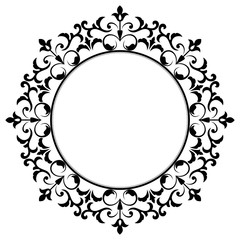 Decorative frame Elegant vector element for design in Eastern style, place for text. Floral golden border. Lace illustration for invitations and greeting cards.