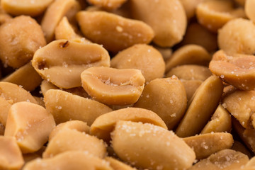 large amount of peeled salted peanuts
