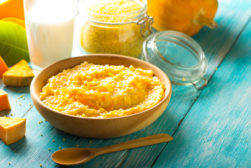 porridge millet pumpkin homemade food