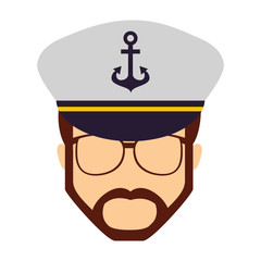 captain sailor face cartoon portrait