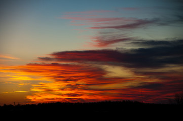 Fototapeta na wymiar view of the sky at sunset