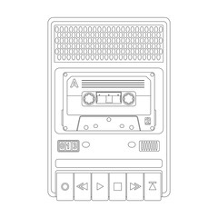 vintage audio tape recorder vector illustration
