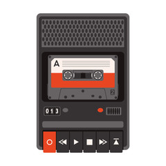 vintage audio tape recorder vector illustration flat