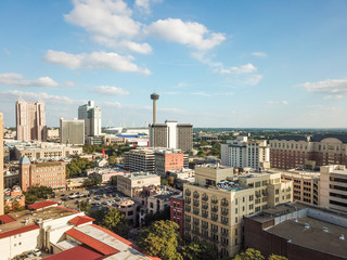 Aerial Cityscape of Downtown San Antonio, Texas Facing Towards East