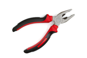 A black and red hand pliers