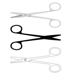 scissors vector illustration flat style black silhouette