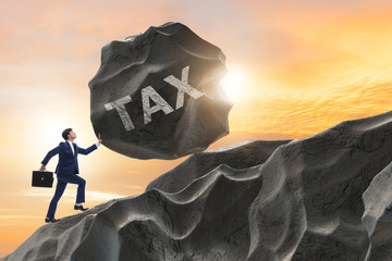 Business concept of tax payments burden