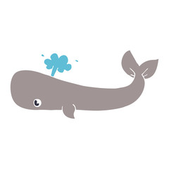 cartoon doodle whale