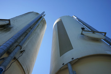 Two animal feed silos. © oleksandr