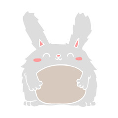 flat color style cartoon furry rabbit