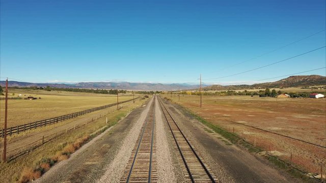 Riding empty railroad tracks to the Colorado Rocky Mountain foothills
