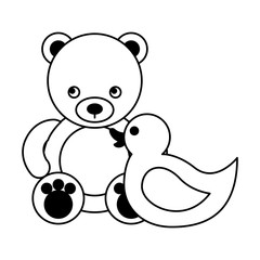 cute bear and rubbber duck toys kids