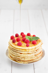 Morning breakfast from pancakes
