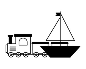 little train and boat toys kids