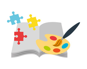 open book paintbrush palette color art