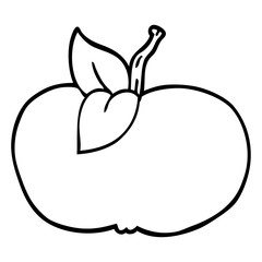 line drawing cartoon juicy apple