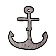 cartoon doodle ship anchor