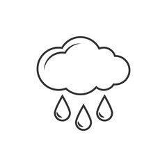 Cloud with rain outline icon