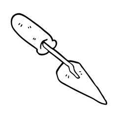 line drawing cartoon trowel