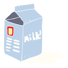 flat color style cartoon milk carton