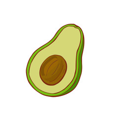 Avocado illustration. Fruit sticker print design.