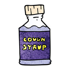 cartoon doodle cough syrup