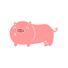 flat color style cartoon pig