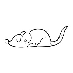 line drawing cartoon black rat