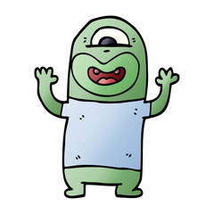 cartoon doodle alien monster