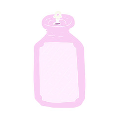 flat color illustration of a cartoon hot water bottle