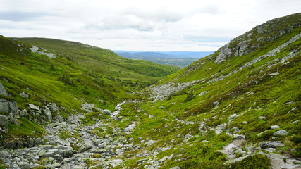 Landscape in the mountains .