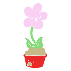 cute flat color style cartoon flower