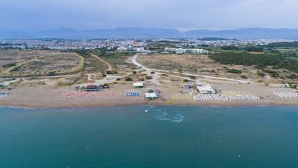 Fototapeta na wymiar Aerial view of Side city in Antalya Turkey