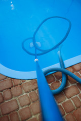 vacuum cleaner for the pool, clean up and care for the bottom of the pool. collect, absorb garbage and dirt. automatically takes away particles from the bottom and sides of the vacuum