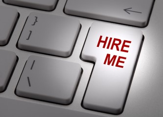 Hire Me Key On Keyboard Close-up