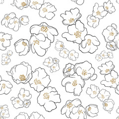 Black & Orange Flowers pattern