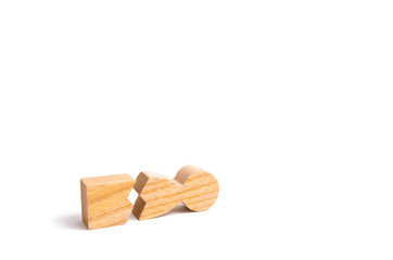 Could not stand our nerves and our health. Threat of life. Injury and death. Never give up. Motivation. A wooden figure of a man is broken. The concept of psychological stress and pressure.