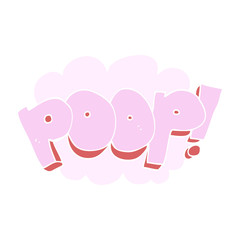 flat color illustration of a cartoon poop! text