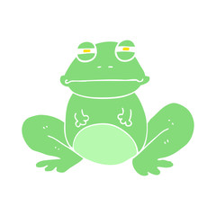 flat color illustration of a cartoon frog