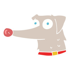 flat color illustration of a cartoon dog with collar