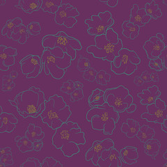 Flowers pattern Violet color background