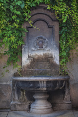 A tap with drinking water in the historic square of Budapest