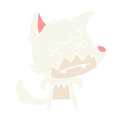 Fototapeta premium flat color style cartoon dead fox