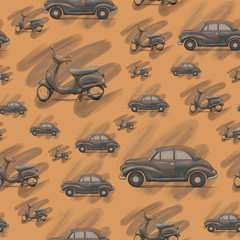 Moto & Auto pattern colour Yellow background