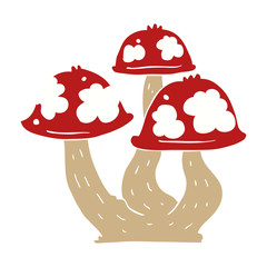 flat color style cartoon mushrooms