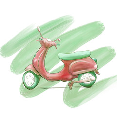 Red & Green Motorcycle
