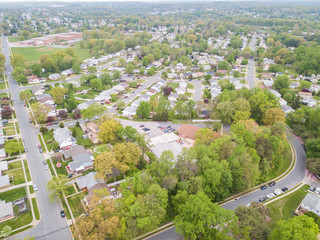 Aerial of Parkville homes in Baltimore County, Maryland