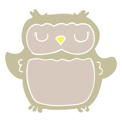 flat color style cartoon owl
