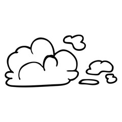 line drawing cartoon storm cloud