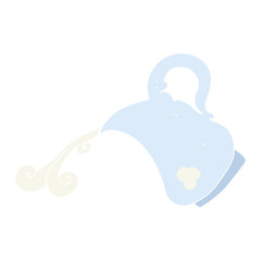 flat color illustration of a cartoon milk jug pouring milk